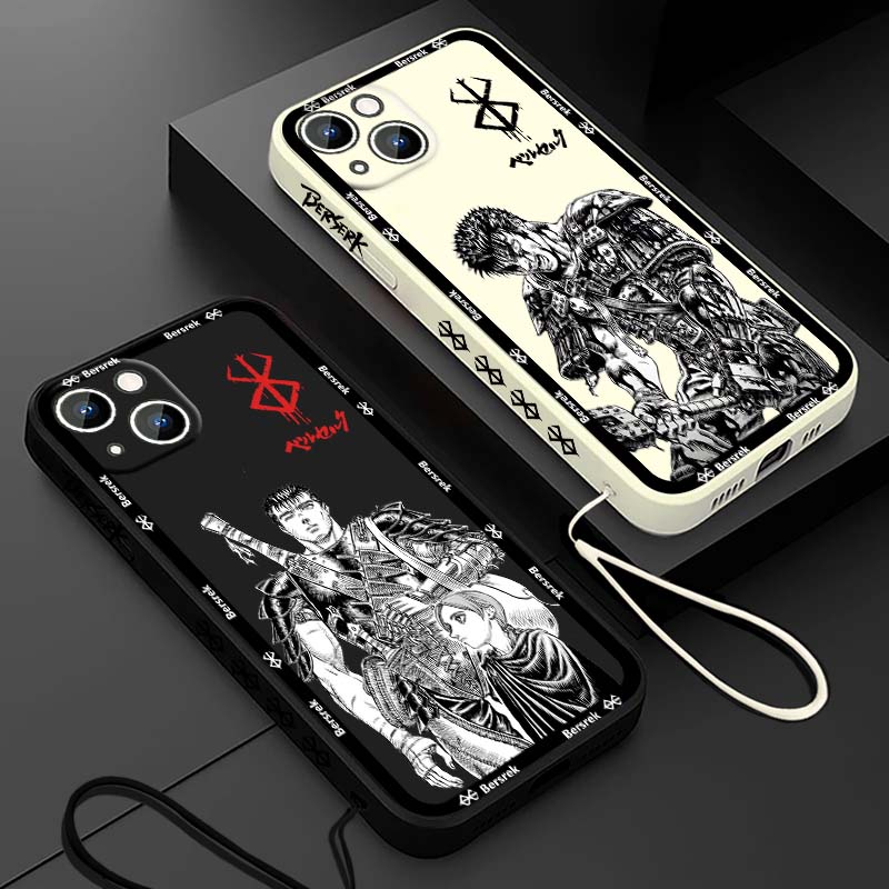 Apple Iphone 15 - Japan Anime Berserk Guts Flüssigkautschuk-Handyhülle für