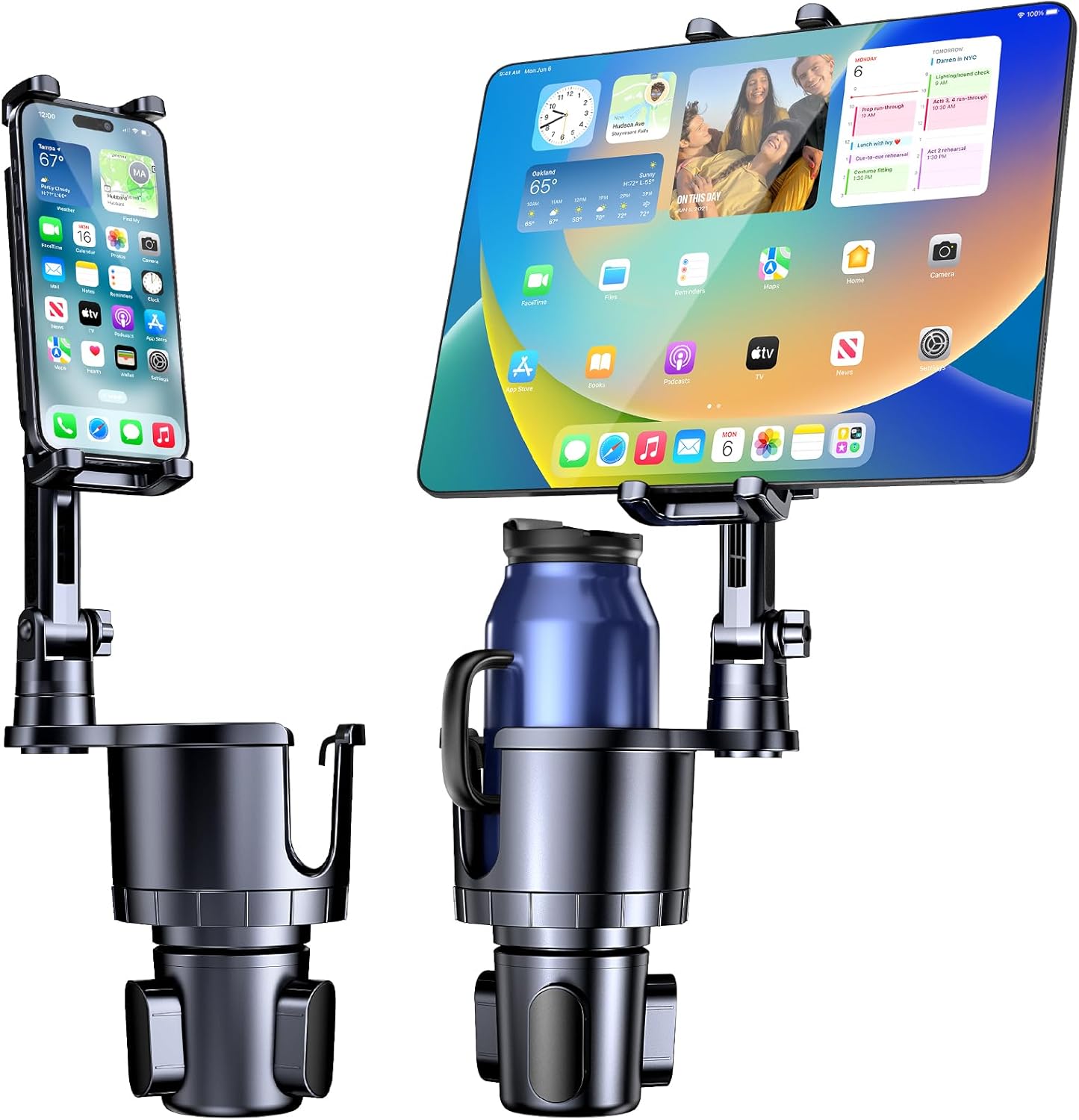 Car Accessories Tablet Holder - Getränkehalter mit Telefon- und Tablet-Halterung, 2-in-1