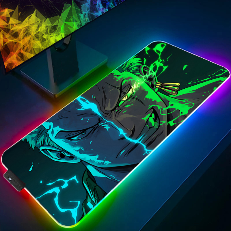 Tablet Accessories For Gaming - ONE PIECE Zoro Mauspad RGB Gaming