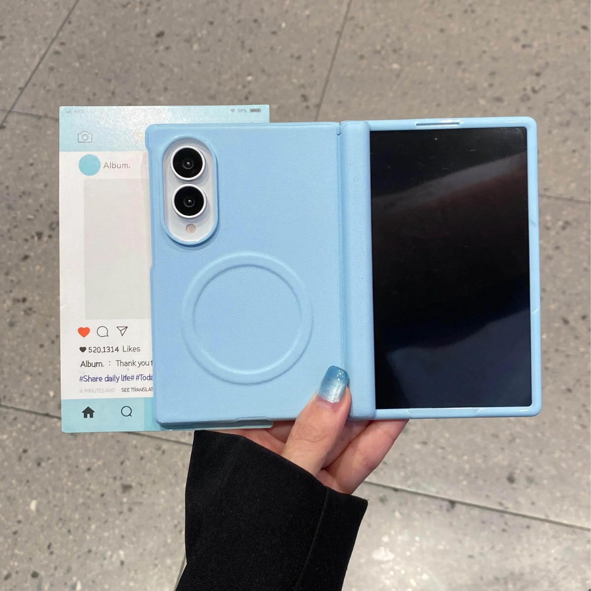 Screen Protector Matte - Bonbonfarbenes, mattes Leder für Magsafe-Hülle für
