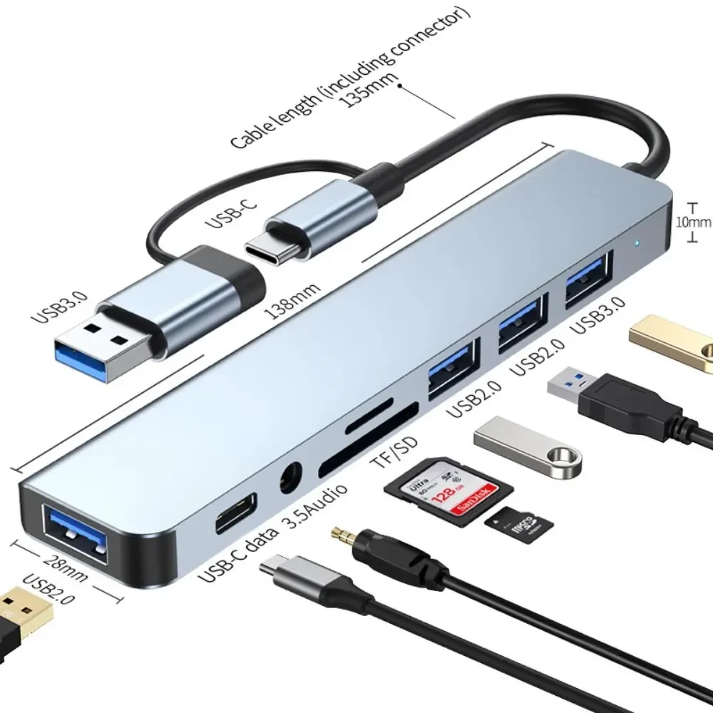 8-in-1-USB-C-Hub mit 3.0 SD/TF – Usb Hub Type C Bewertung und Preis